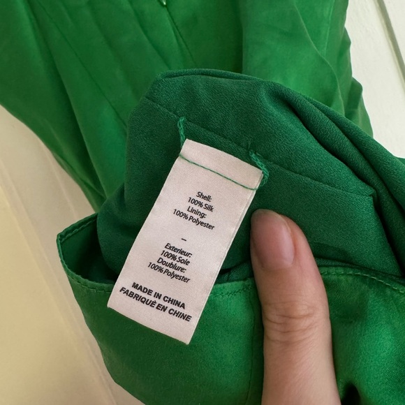 Cinq à Sept Green Lizzy Draped Silk Mini Dress sz 0 - Picture 12 of 13